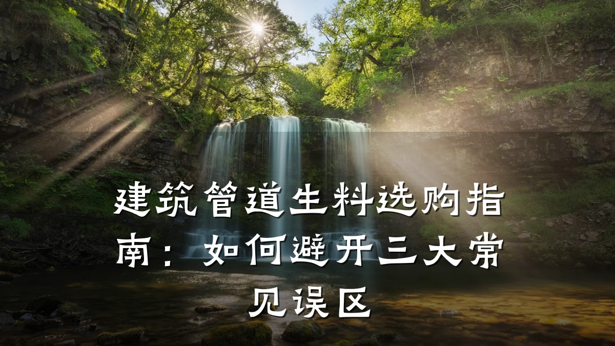 建筑管道生料选购指南:如何避开三大常见误区