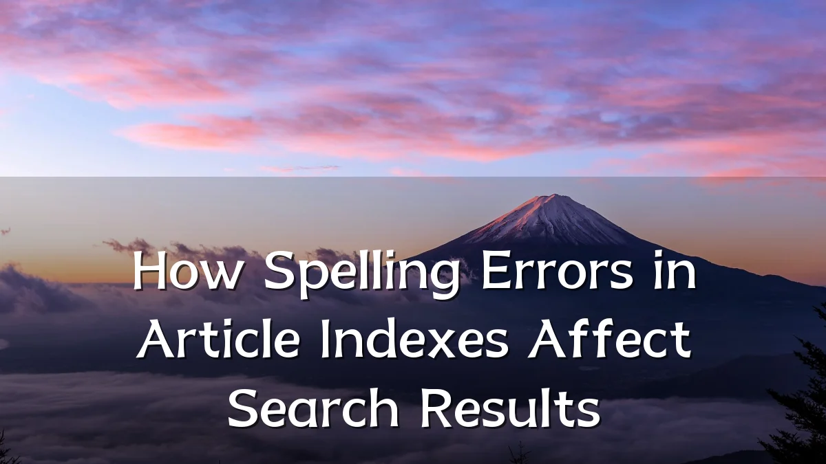 How Spelling Errors in Article Indexes Affect Search Results