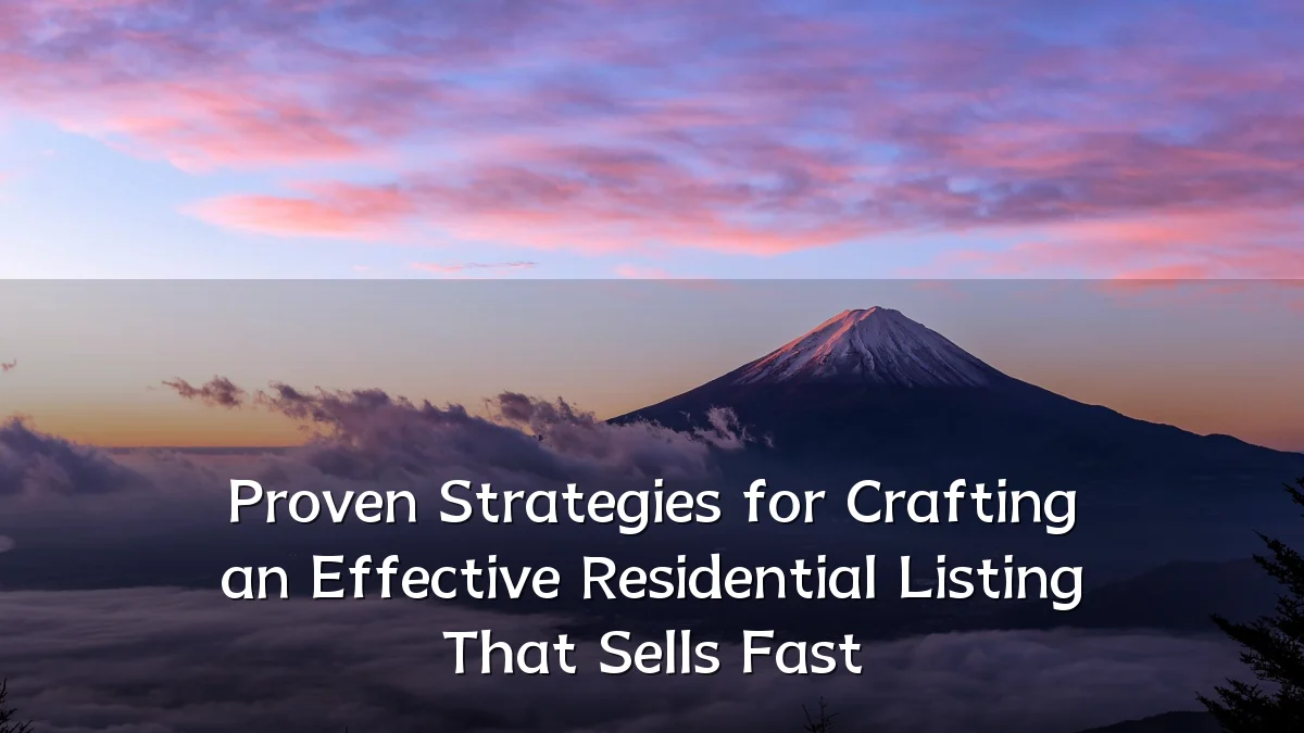 Proven Strategies for Crafting an Effective Residential Listing That Sells Fast